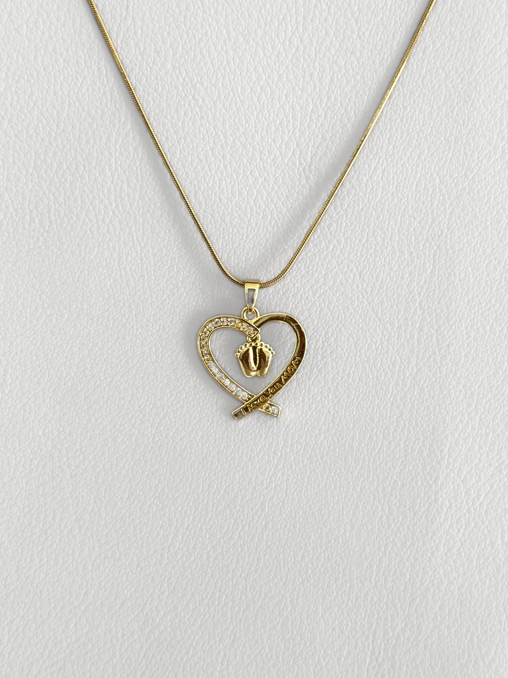 Collar Corazón Huellitas Baby