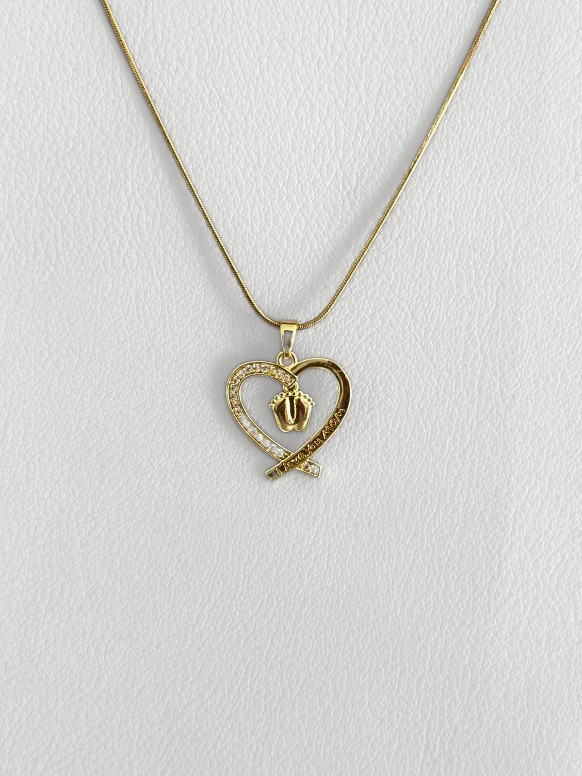 Collar Corazón Huellitas Baby