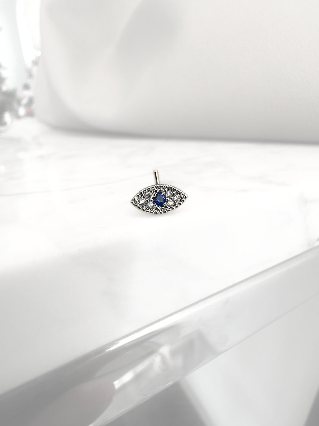 Piercing Nostril Evil Eye Silver