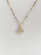 Collar Doble Corazón White & Gold
