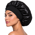 Gorro de Satén Negro para Dormir y Proteger el Cabello