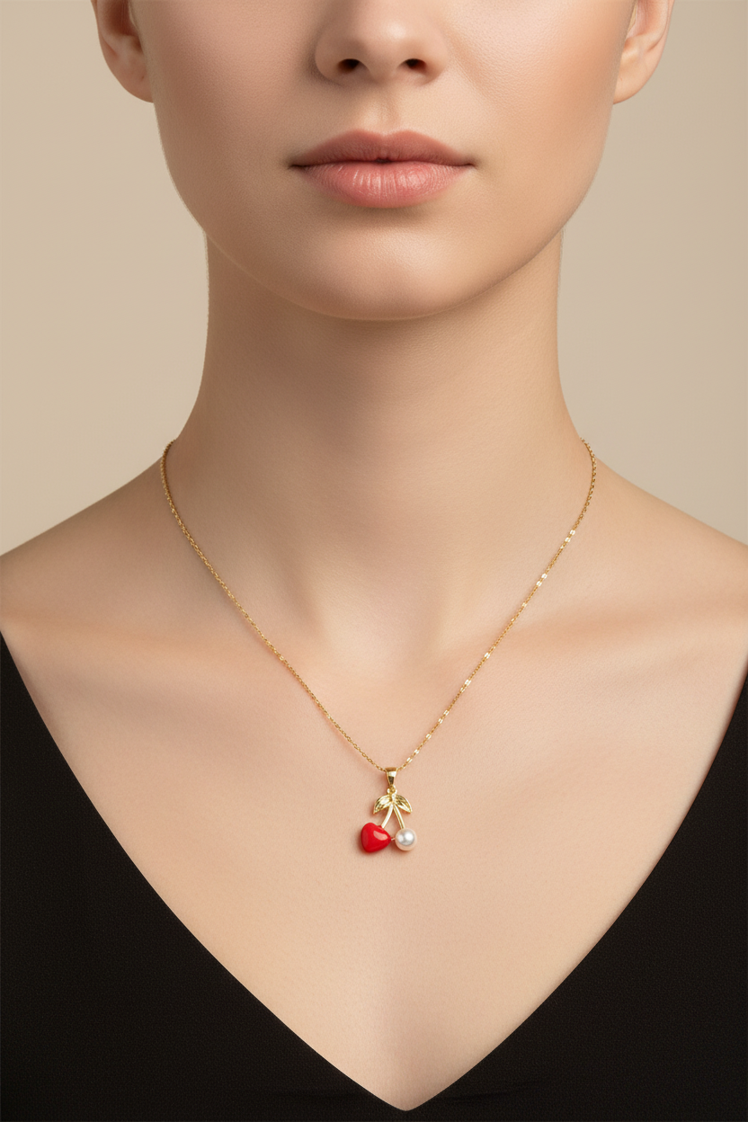 Collar Golden Cherry Pearl