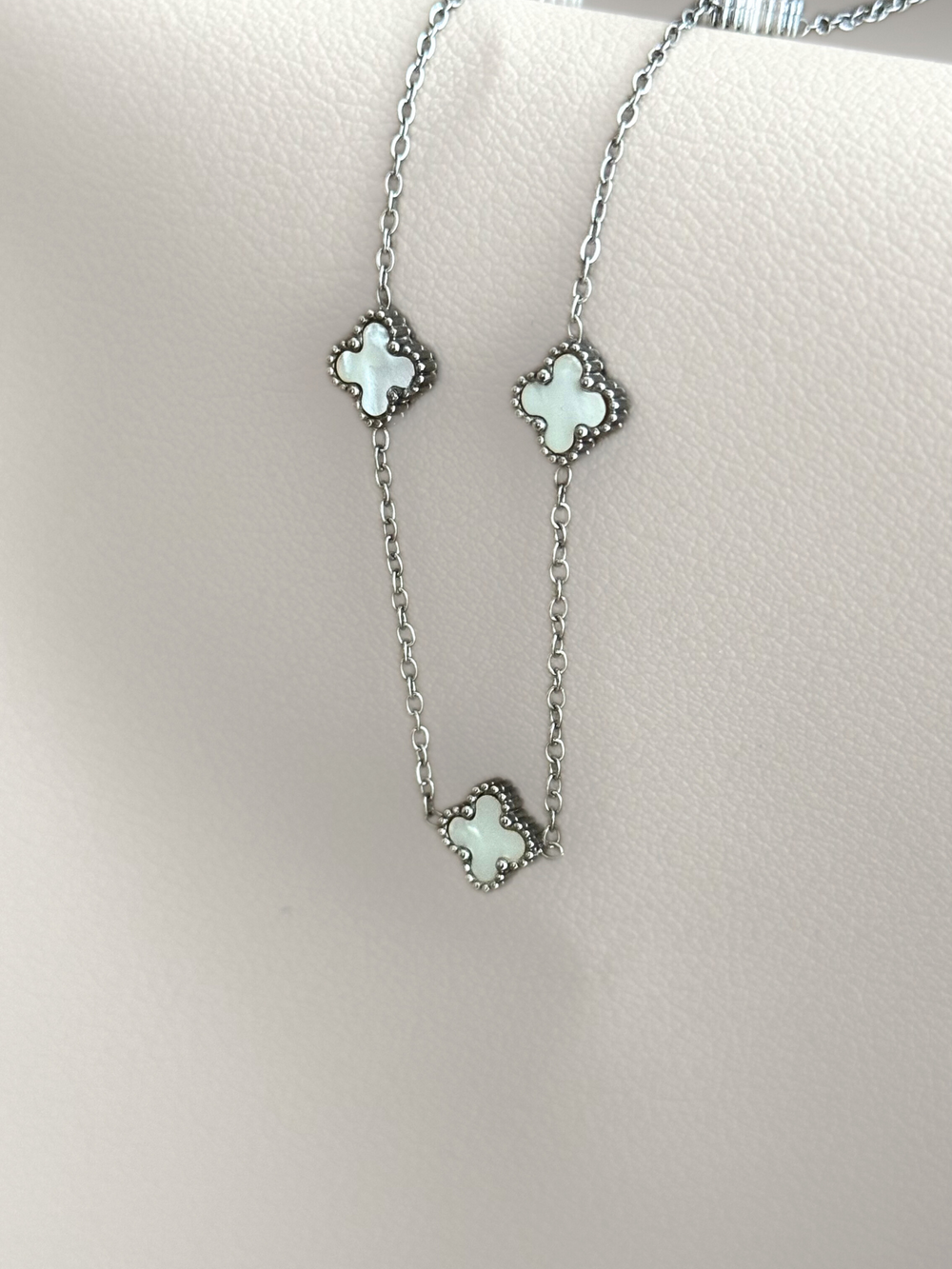 Collar Aurora estilo Van Cleef acero 316L plateado