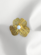 Anillo Golden Petal Pearl
