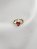 Anillo Red Heart Gold