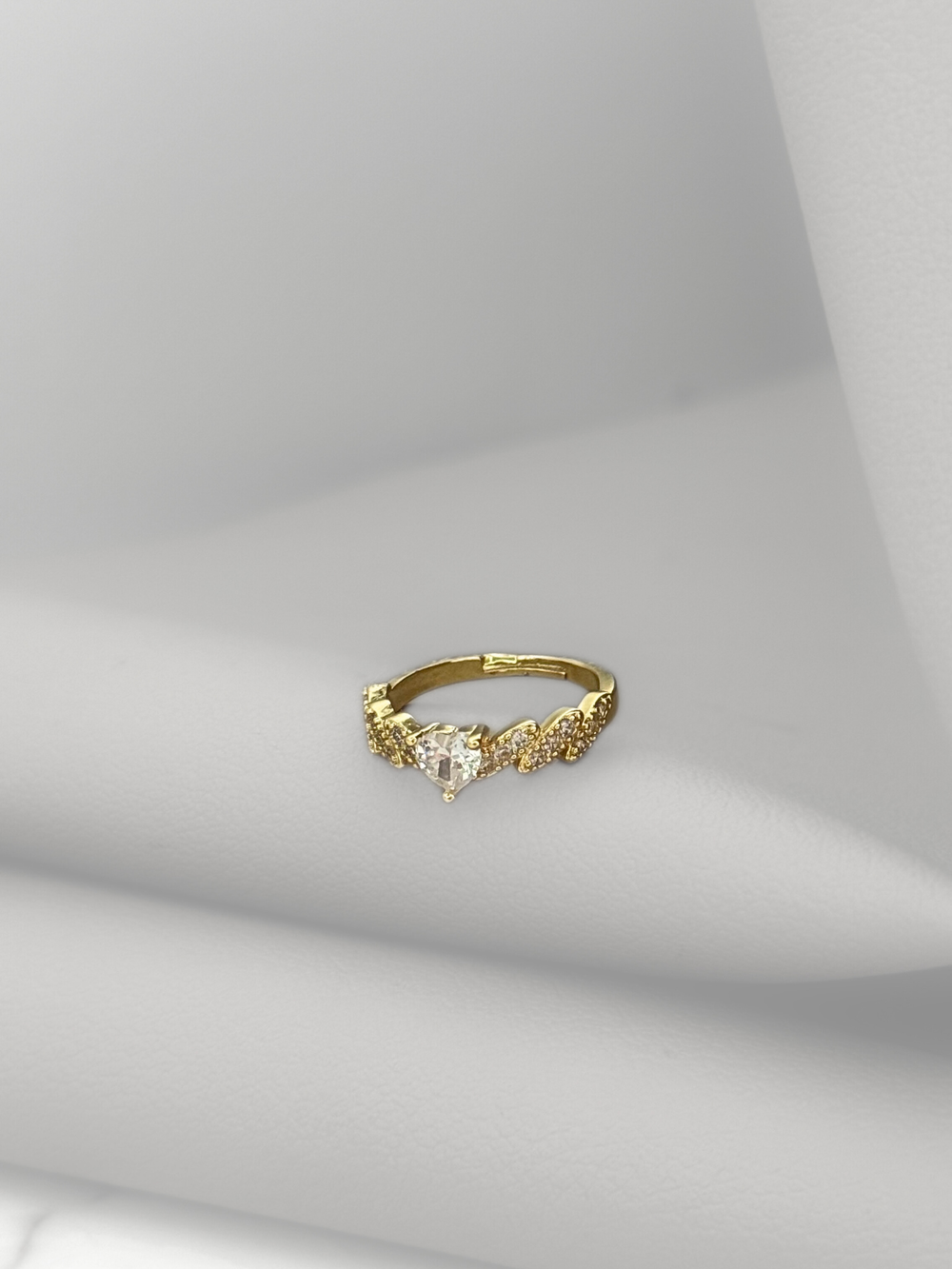Anillo Golden Heart Crystal