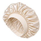 Gorro de Satén beige para Dormir y Proteger el Cabello