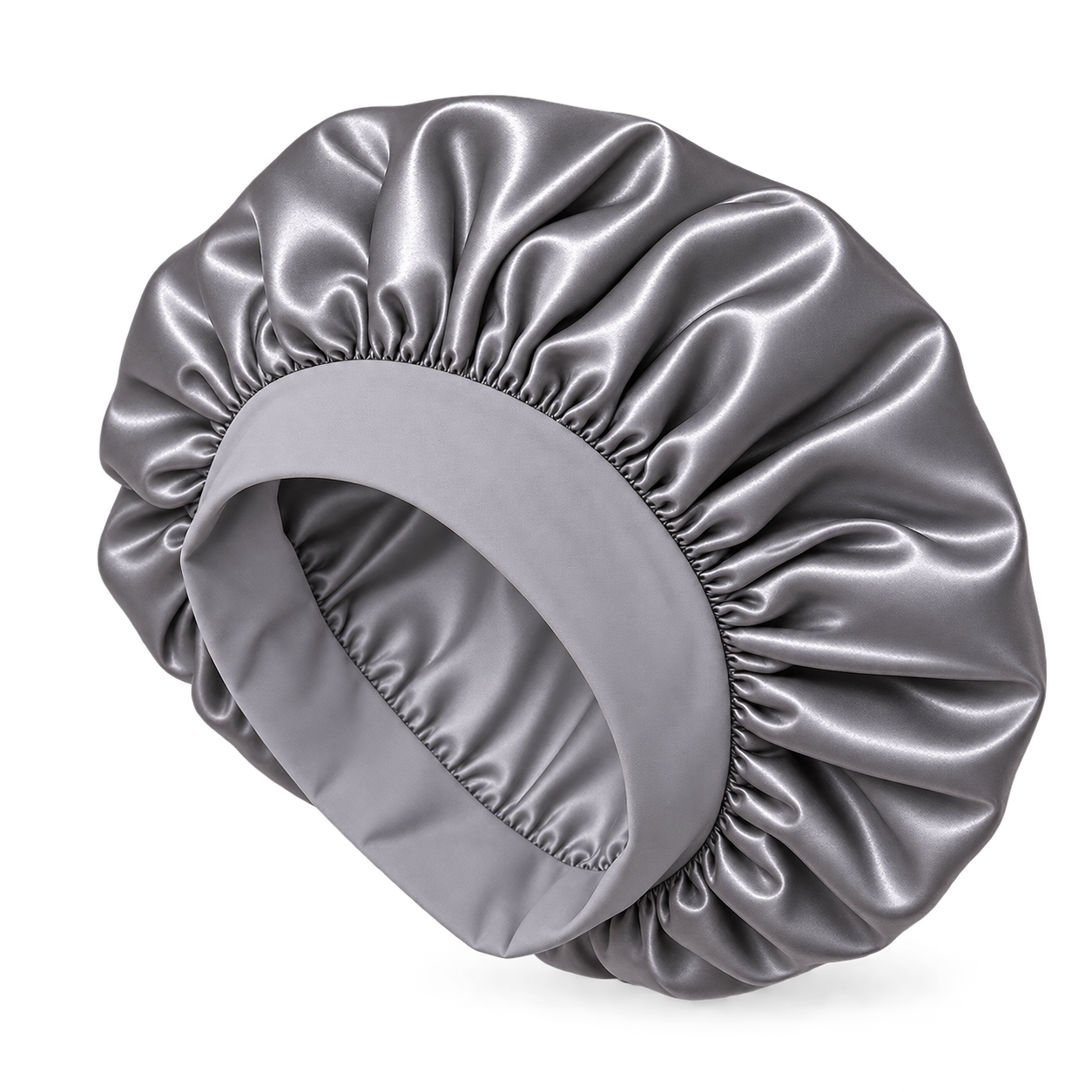 Gorro de Satén plateado para Dormir y Proteger el Cabello