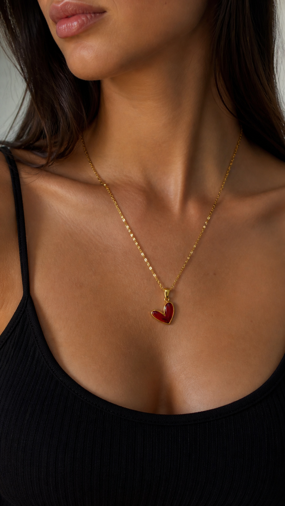 Collar Golden Cherry Heart