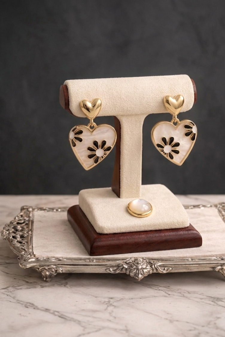 Aretes Heart Bloom Duo
