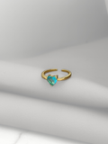 Anillo Golden Heart Turquesa