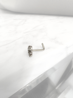 Piercing Nostril Diamond Trio Plata