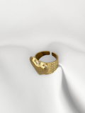 Anillo Dorado Bold Heart Regulable