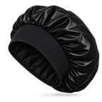 Gorro de Satén Negro para Dormir y Proteger el Cabello