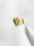 Anillo Dorado Bold Heart Regulable