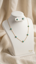 Collar Turquoise Beads Gold