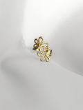 Anillo Silhouette Doble Flor Dorado