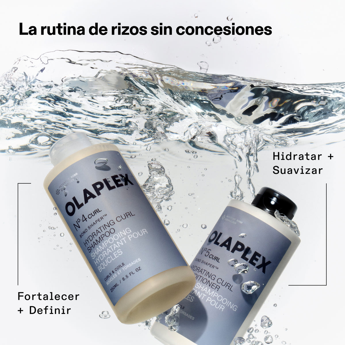 Pack Curl Olaplex shampoo Nro 4 y acondicionador Nro 5 de 250ml rizos y ondas