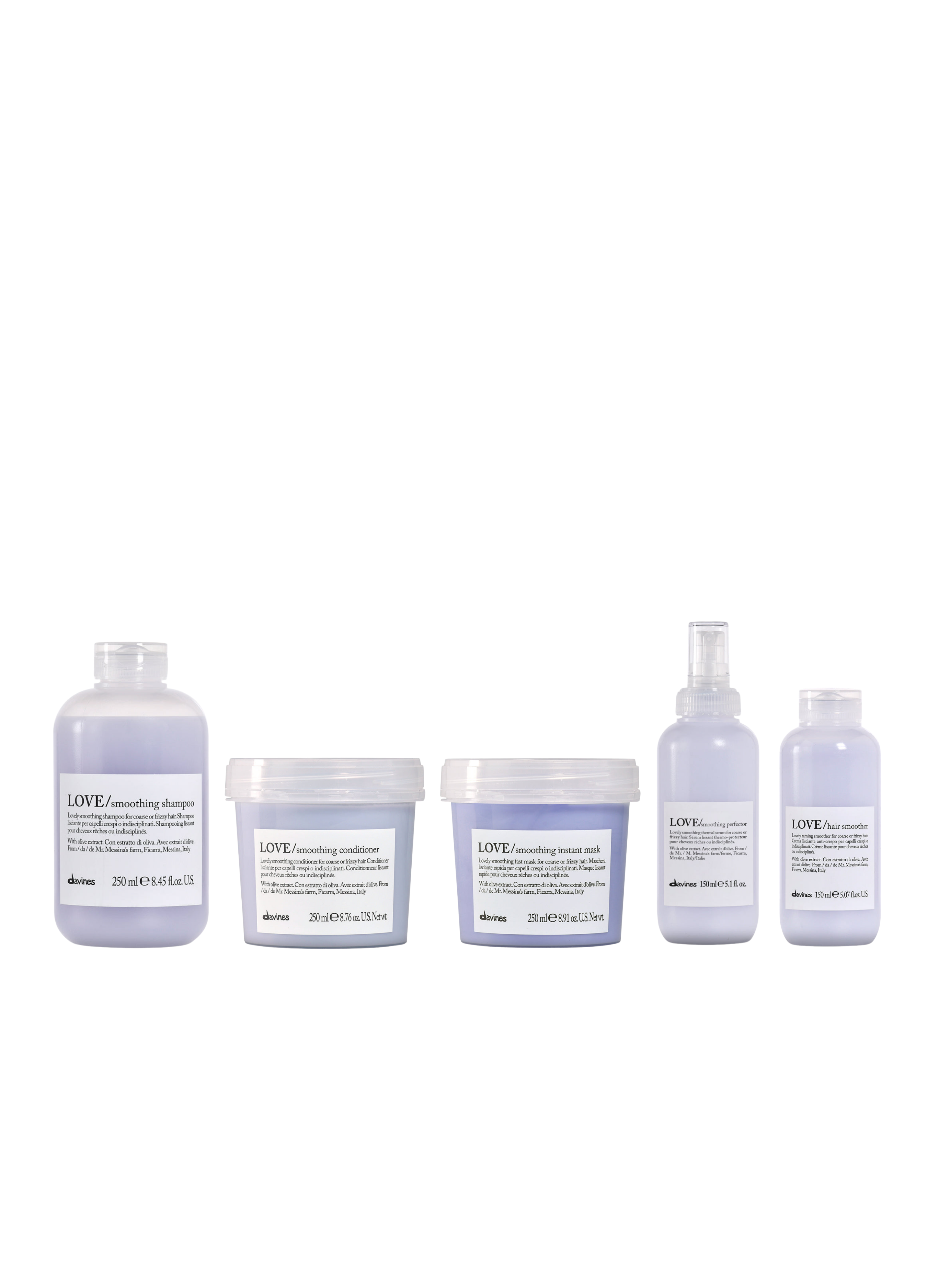 Davines LOVE Smoothing
Pack Davines LOVE Smoothing
Davines LOVE Smoothing Shampoo
Davines LOVE Smoothing Conditioner
Davines LOVE Smoothing Hair Mask
Davines LOVE Smoothing Perfector
Davines LOVE Hair Smoother
tratamiento anti frizz Davines