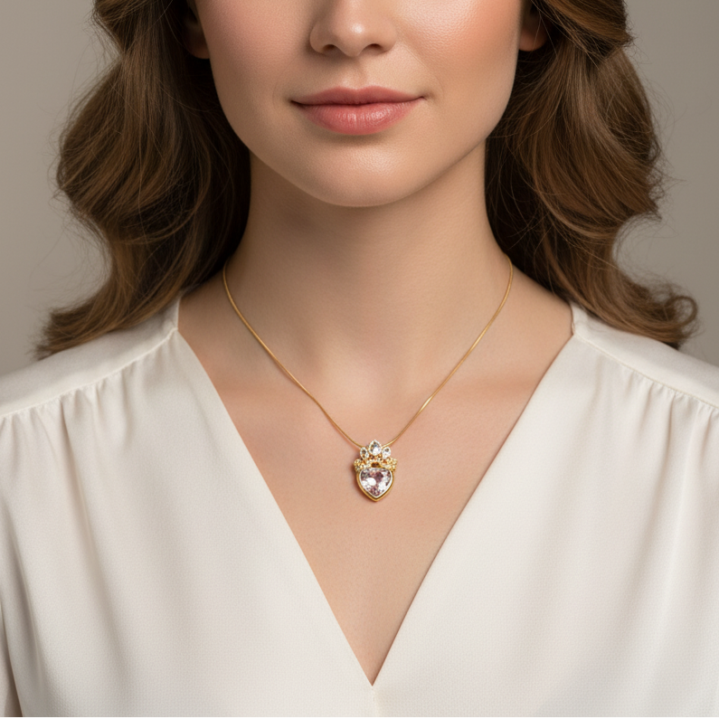 Collar Corazón Corona Rapunzel Rose