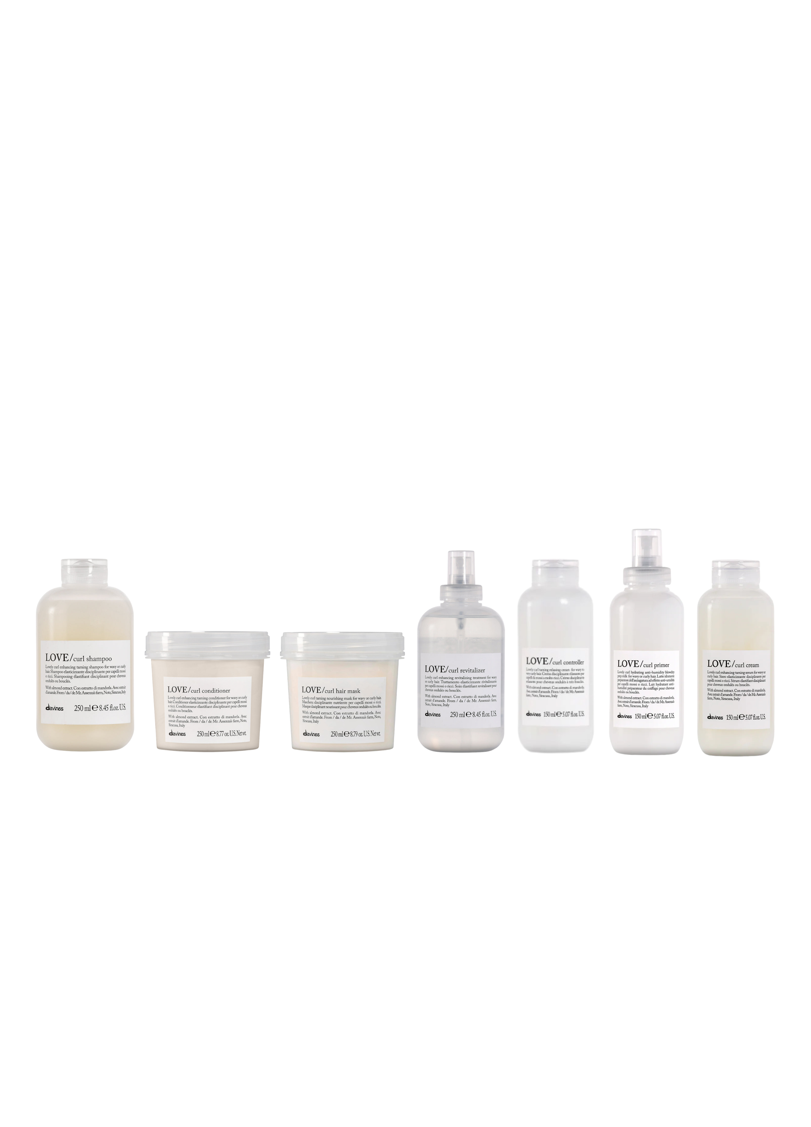 Davines LOVE CURL
Pack Davines LOVE CURL
Davines Love Curl Shampoo
Davines Love Curl Conditioner
Davines Love Curl Hair Mask
Davines Love Curl Cream
Davines Love Curl Primer
Davines Love Curl Revitalizer
Davines Love Curl Controller
productos Davines para rizos
