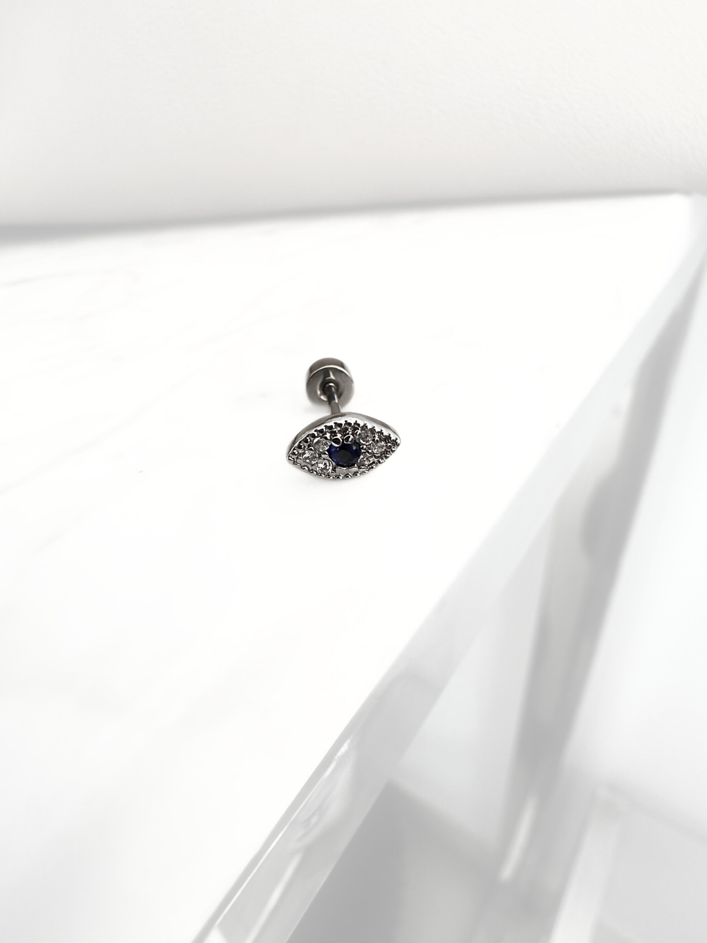 Piercing Evil Eye Silver