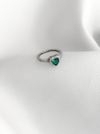 Anillo Amethyst Heart Charm