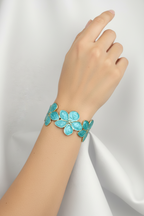Brazalete Flor Turquesa Maximalista