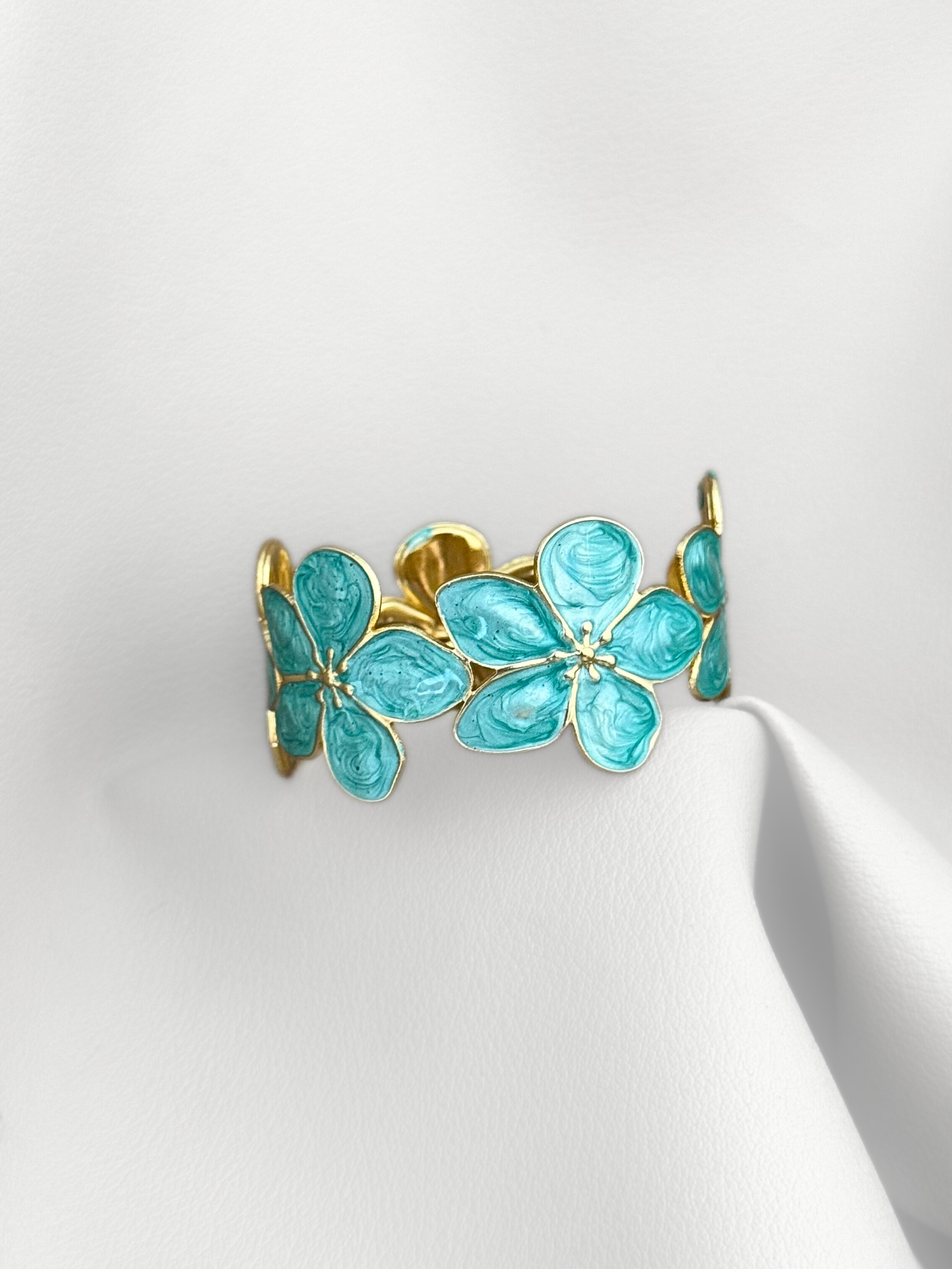 Brazalete Flor Turquesa Maximalista