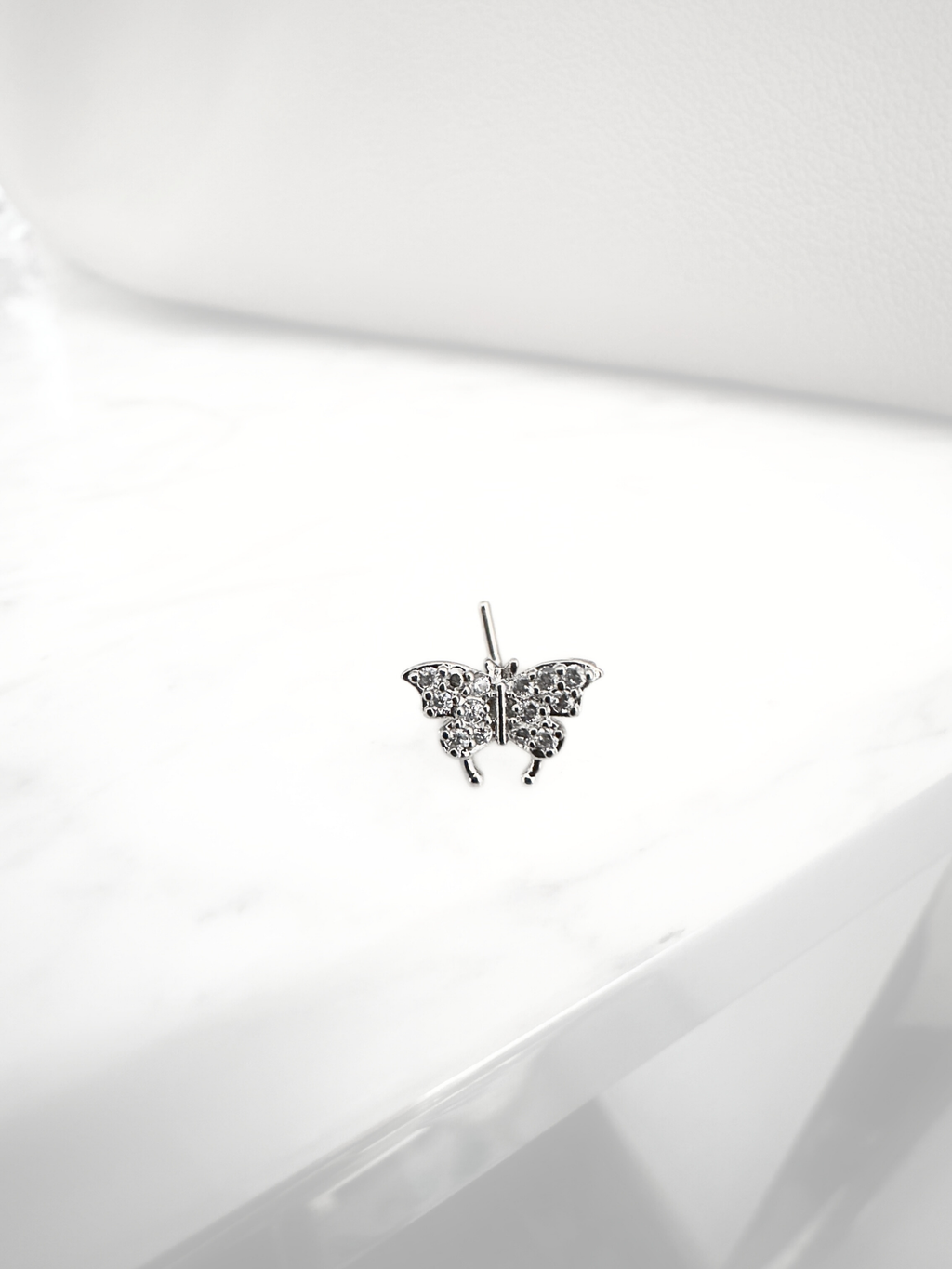 Piercing Butterfly Sparkle Silver