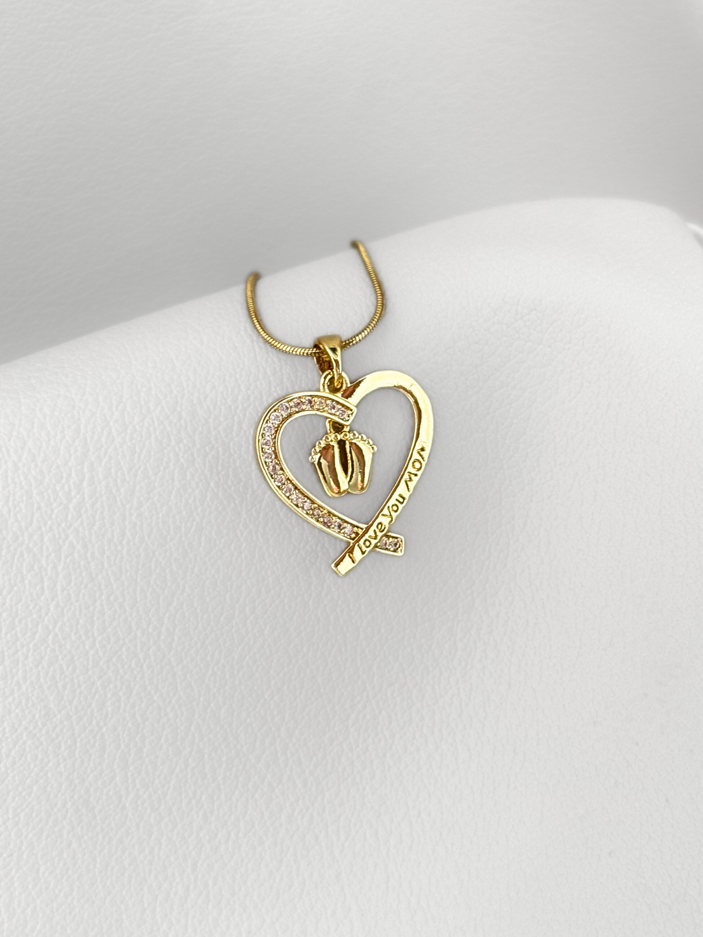 Collar Corazón Huellitas Baby