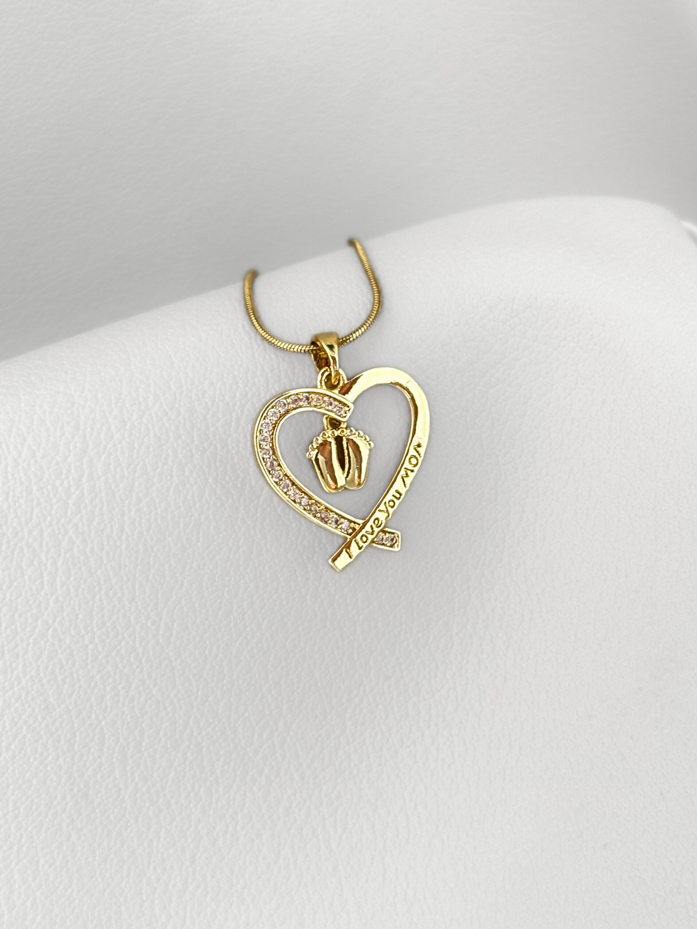 Collar Corazón Huellitas Baby