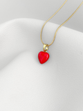 Collar Red Heart Cord