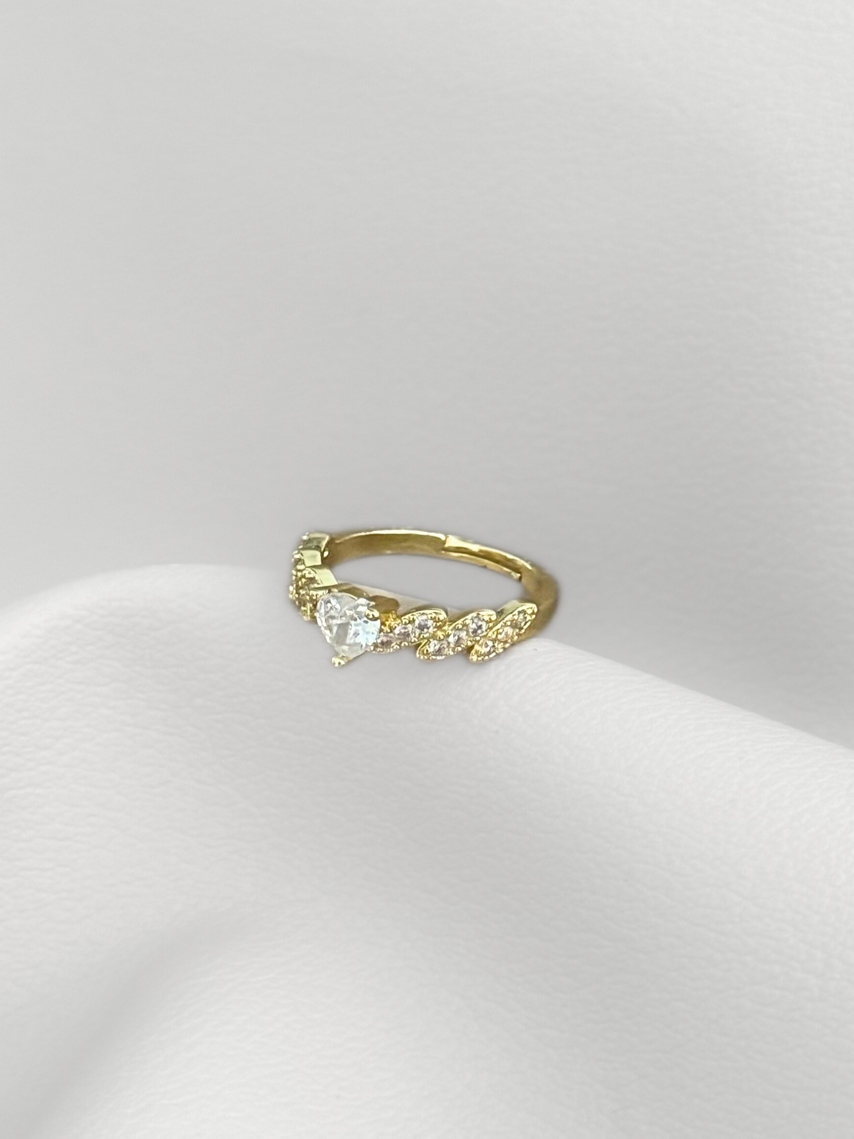 Anillo Golden Heart Crystal