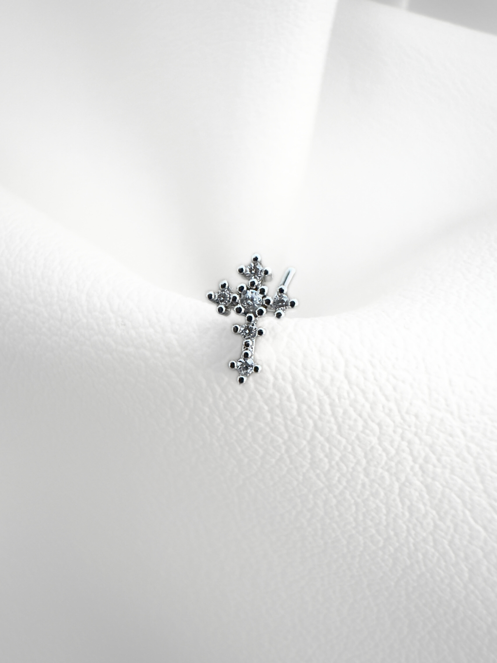 Piercing Cross Shine Plateado