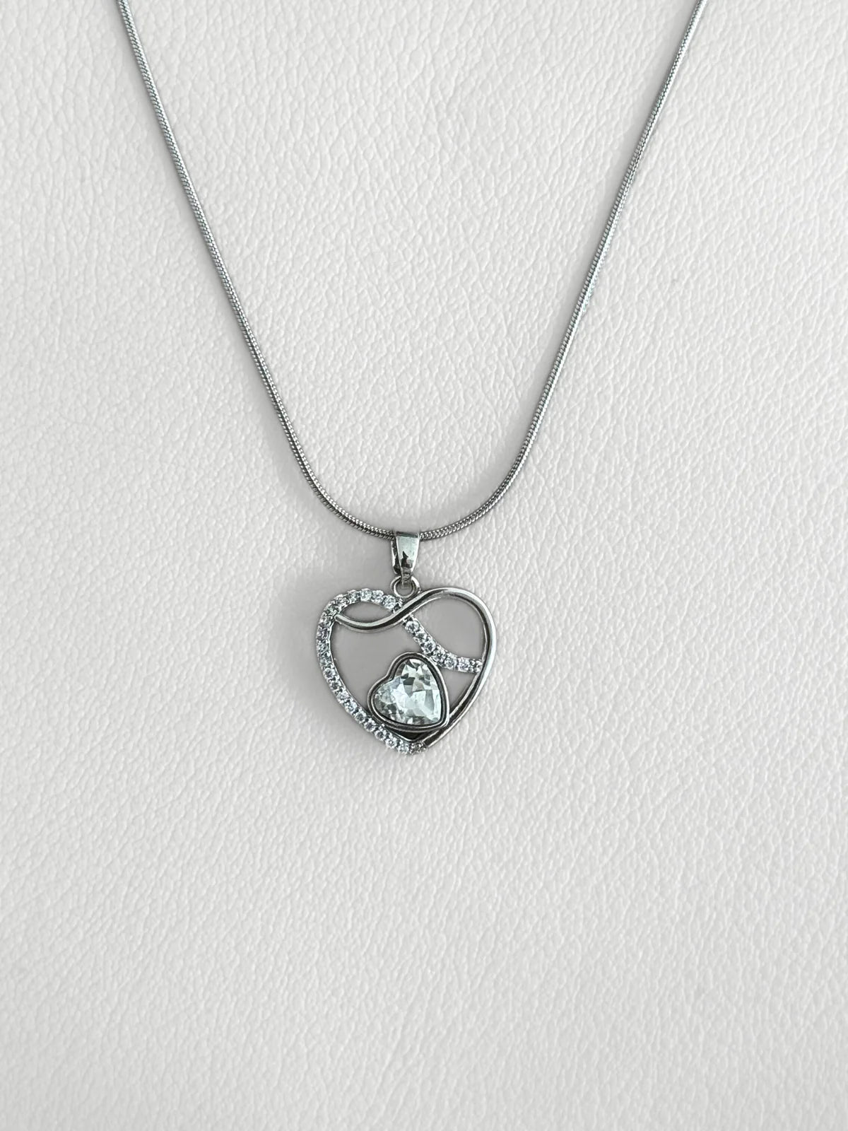 Collar Corazón Doble Destello