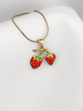 Collar Fresas Golden Charm