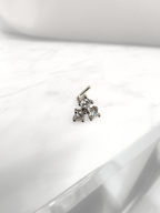 Piercing Nostril Diamond Trio Plata