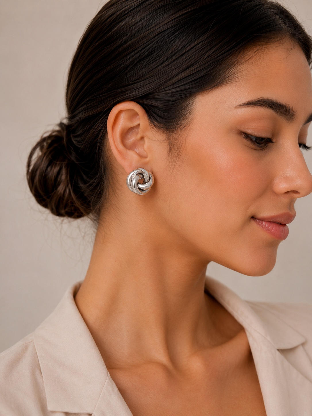 Aretes de acero 316L plateados