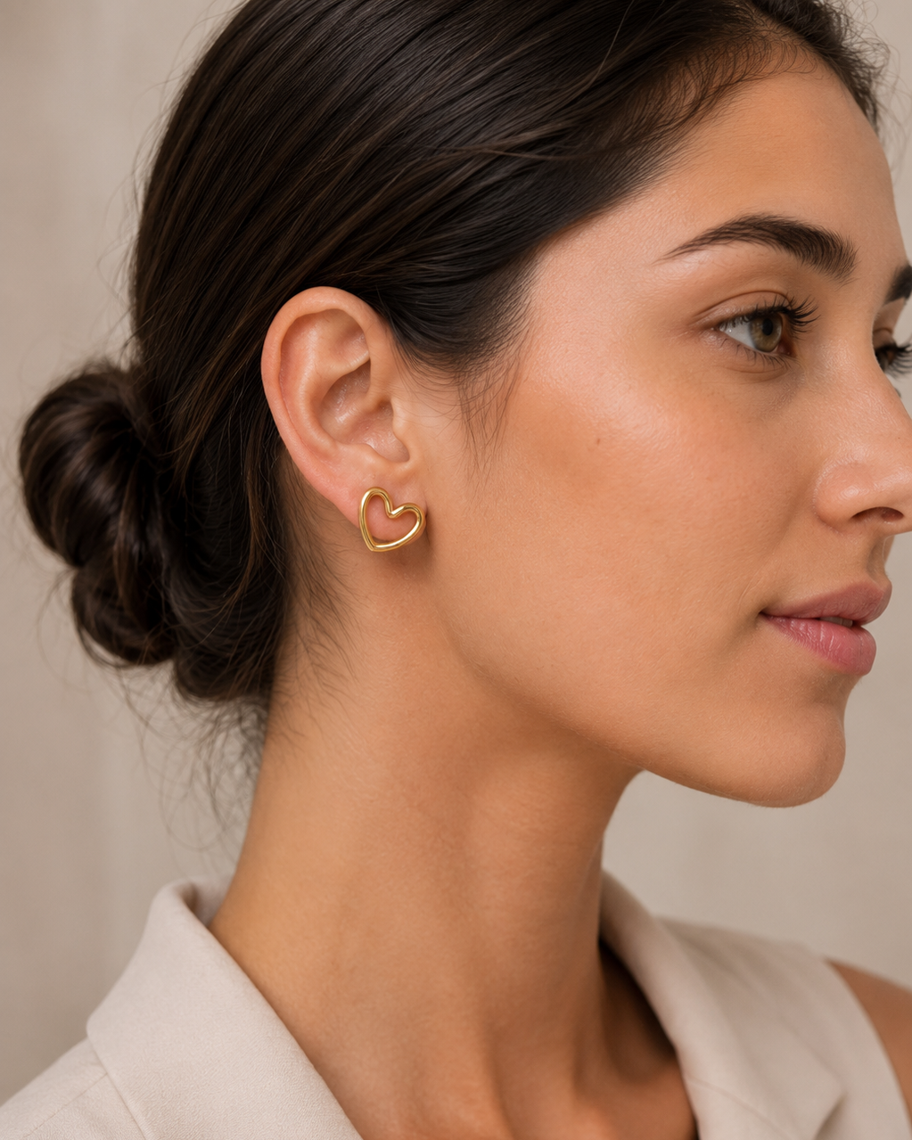 Aretes de corazón de acero 316L