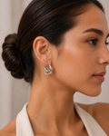 Aretes de acero 316L, aretes plateados, argollas de acero, aretes tipo argolla, argollas caladas, aretes modernos, aretes elegantes y joyería de acero.