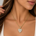 Collar Corazón Brillante de Acero Inoxidable Dorado con Zirconias|Braja Joyeria