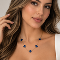 Collar Trébol Azul Luxe en Acero 316L