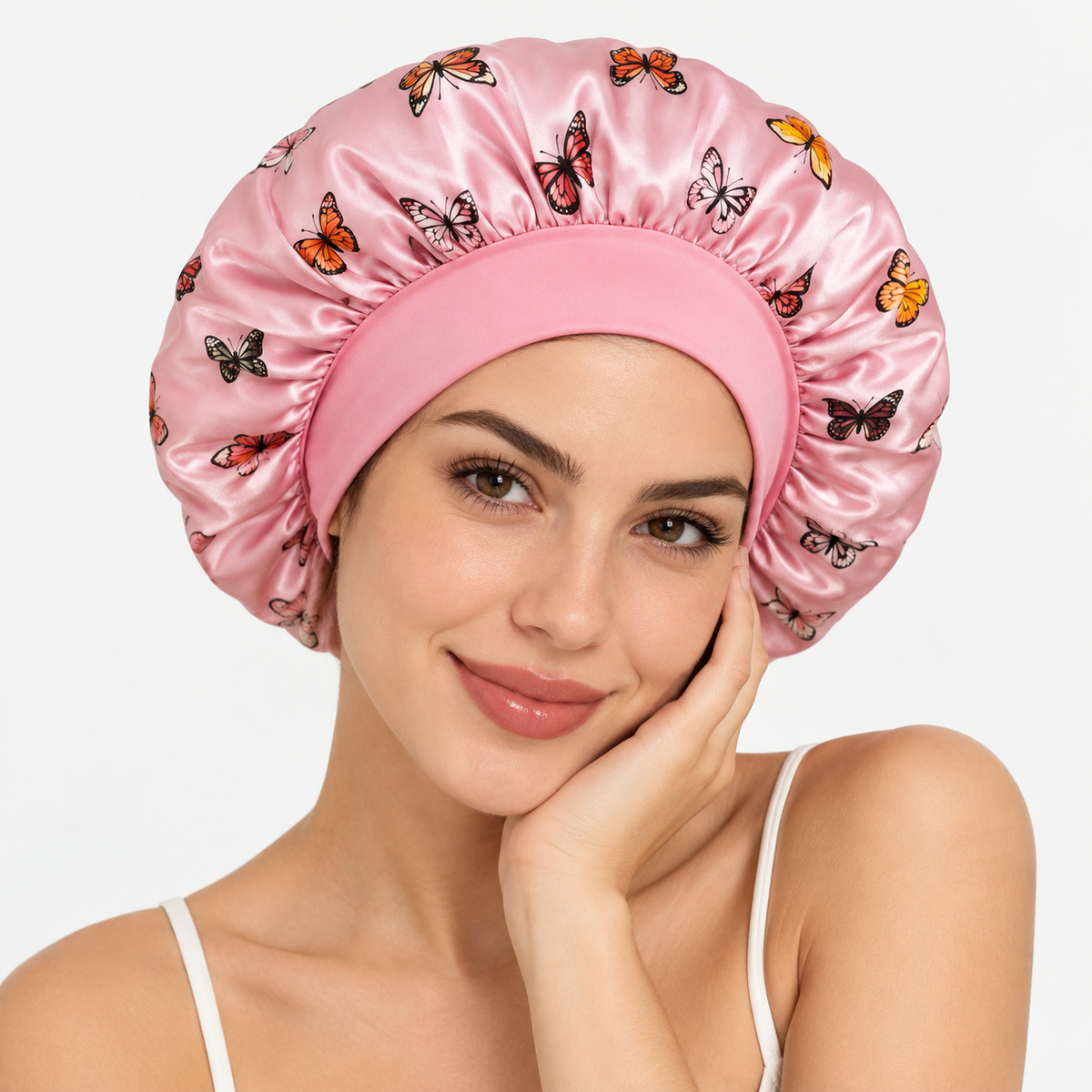 Gorrita de Satén Mariposas | Protección para Cabello