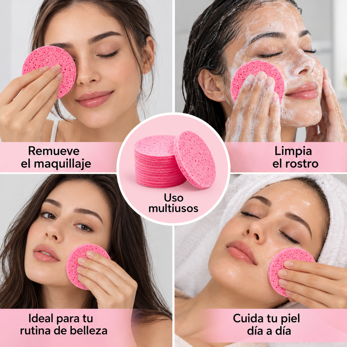 Pack x3 Esponjas Faciales Comprimidas | Limpieza y Exfoliación