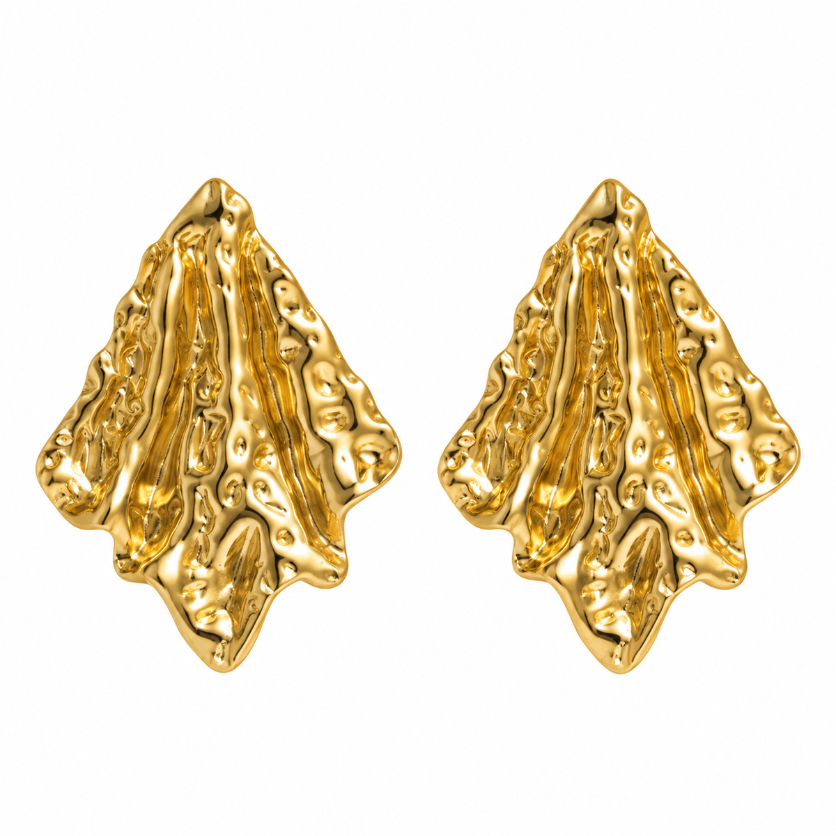 Aretes Nautic Shell Asymmetric Gold| Braja Joyería