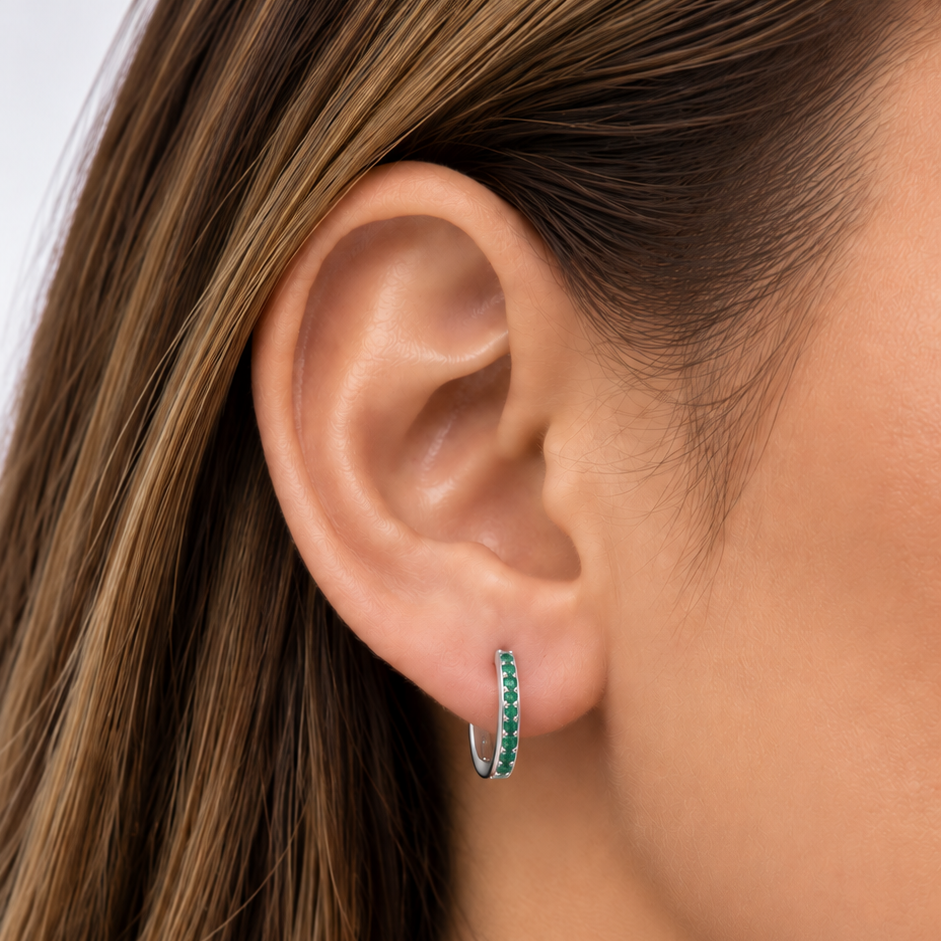 Par de Aros Esmeralda Braja Joyería
