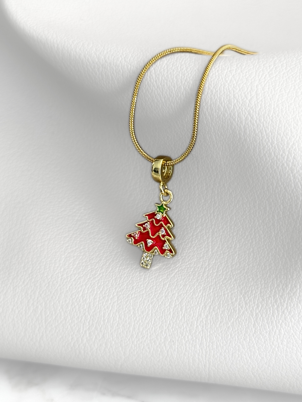 Collar Red Christmas Tree Charm