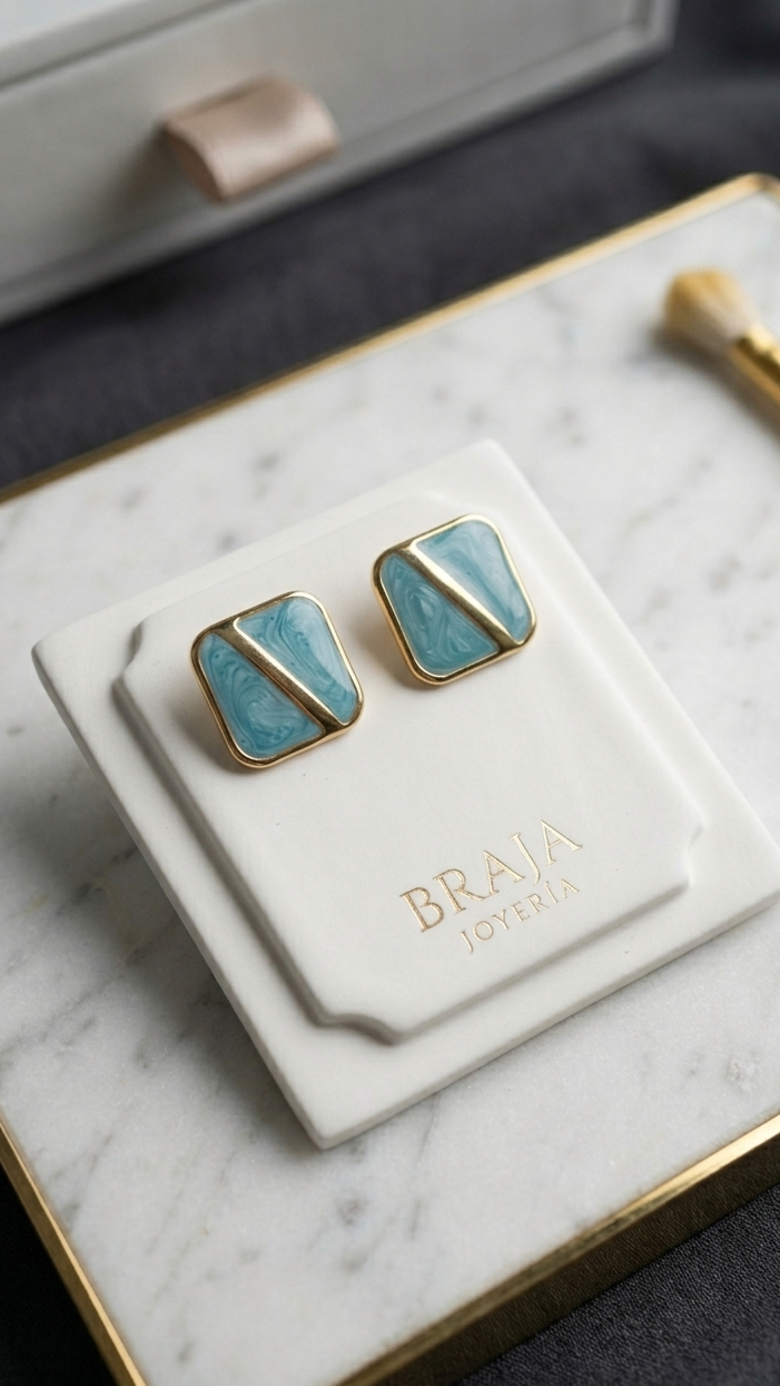 Aretes Black Line Gold