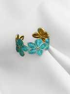 Brazalete Flor Turquesa Maximalista